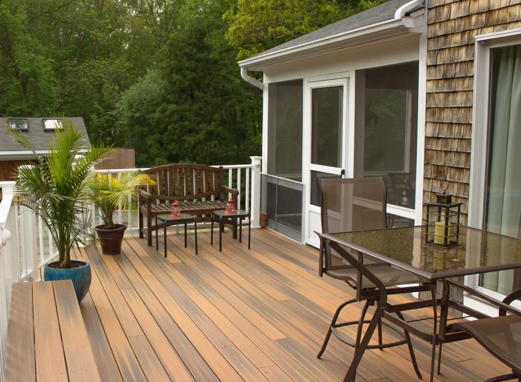 deck installed outside a house stephentown ny